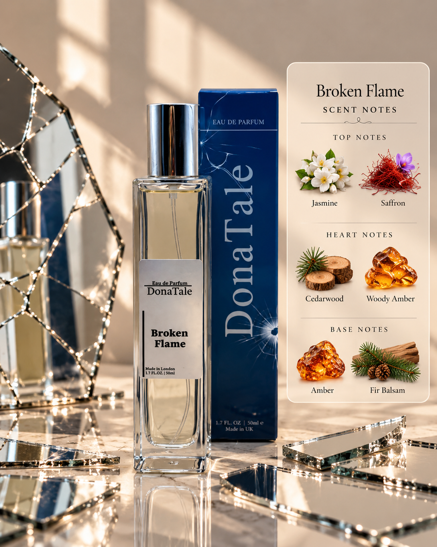 Broken Flame Eau de Parfum with warm amber and woods